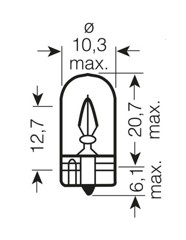 ŻARÓWKA SAMOCHODOWA 2821 3W 12V W2.1X9.5D 