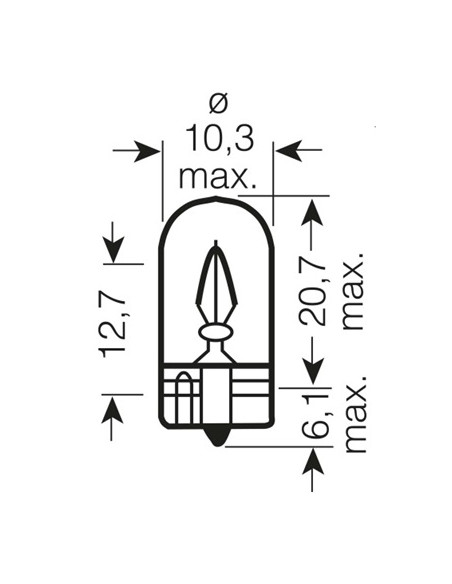 ŻARÓWKA SAMOCHODOWA 2821 3W 12V W2.1X9.5D 