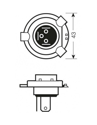 ŻARÓWKA SAMOCHODOWA 64193 60/55W 12V P43T H4