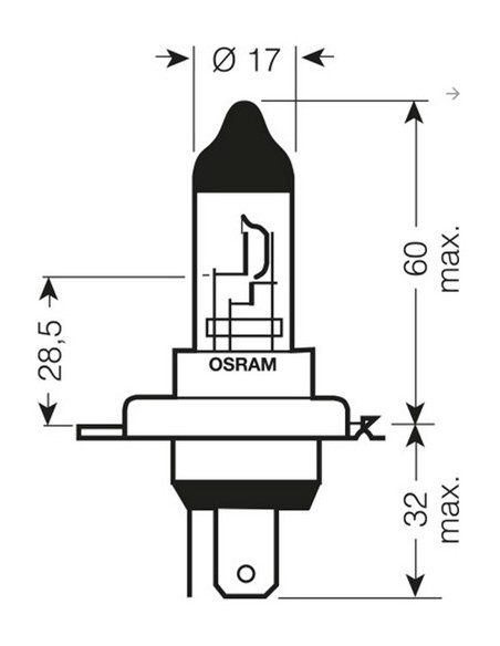 ŻARÓWKA SAMOCHODOWA 64193 60/55W 12V P43T H4