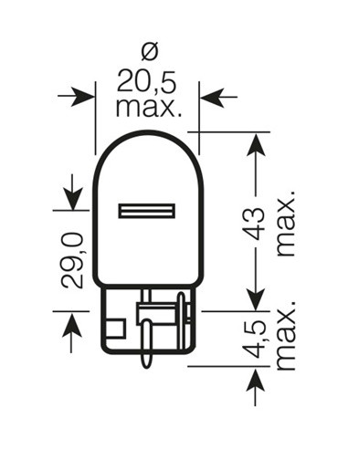 ŻARÓWKA SAMOCHODOWA 7505 W21W 12V W3X16D 
