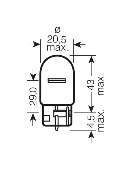 ŻARÓWKA SAMOCHODOWA 7505 W21W 12V W3X16D 