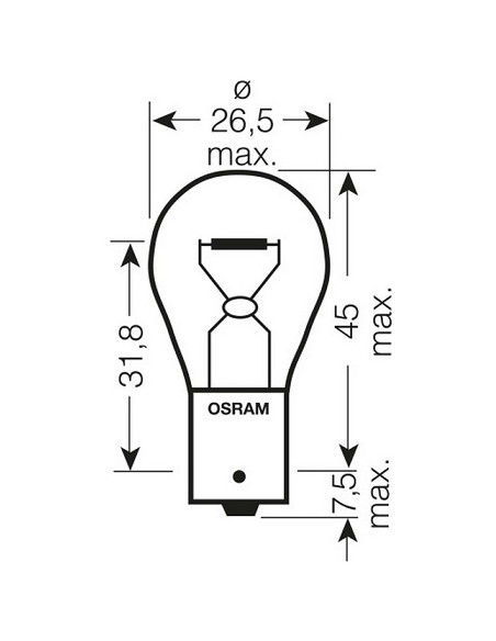 ŻARÓWKA SAMOCHODOWA 7529 15W 24V BA15S 