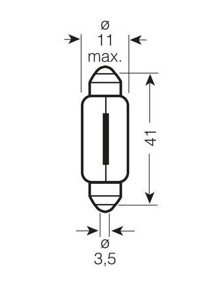 ŻARÓWKA SAMOCHODOWA 6421 3W 24V SV8.5-8 