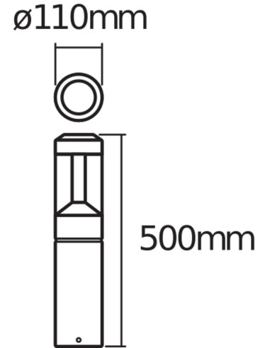 SŁUPEK OGRODOWY ENDURA STYLE LANTERN MODERN 50CM 12W DARK GRAY 