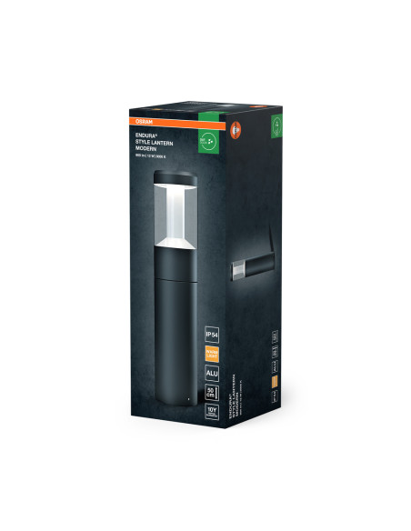 SŁUPEK OGRODOWY ENDURA STYLE LANTERN MODERN 50CM 12W DARK GRAY 