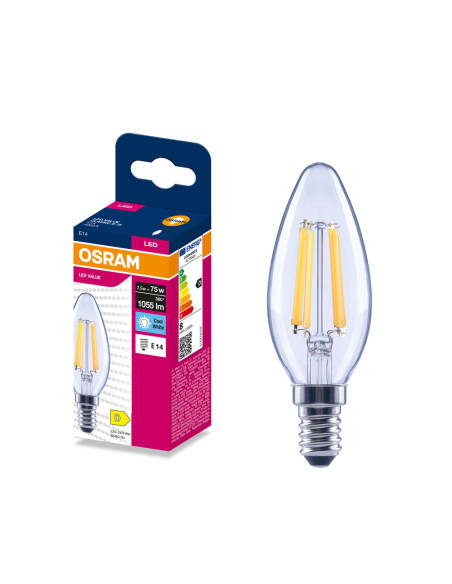 ŻARÓWKA LED VALUE RF CLB75 7,5W 4000K neutralna biała 1055LM FIL E14 
