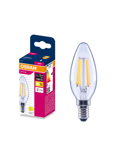 ŻARÓWKA LED VALUE RF CLB75 7,5W 2700K ciepła biała 1055LM FIL E14  
