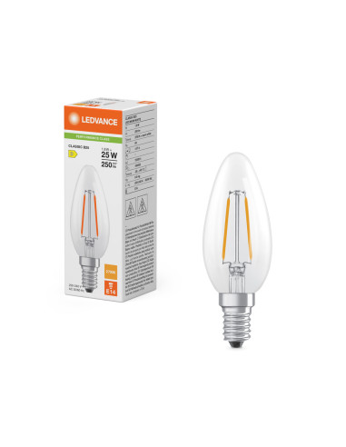 ŻARÓWKA LED P CLB25 1,8W 2700K ciepła biała E14 FIL CL 250LM 