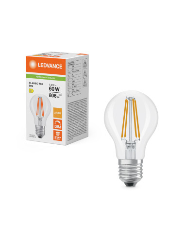 ŻARÓWKA LED P CLA60 DIM 5,9W 2700K ciepła biała E27 FIL CL 806LM 