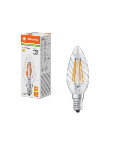 ŻARÓWKA LED P CLBW40 3,4W 2700K ciepła biała E14 FIL CL 470LM 