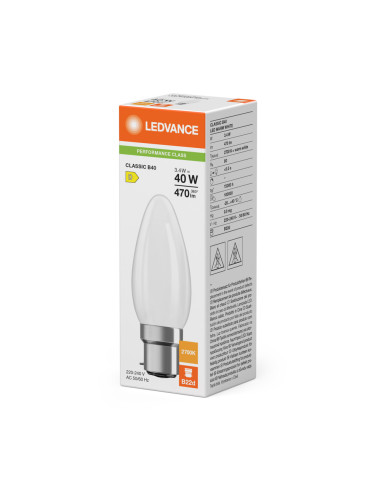 ŻARÓWKA LED P CLB40 3,4W 2700K ciepła biała B22D FIL FR 470LM 
