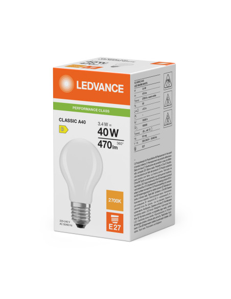 ŻARÓWKA LED P CLA40 3,4W 2700K ciepła biała E27 FIL FR 470LM 