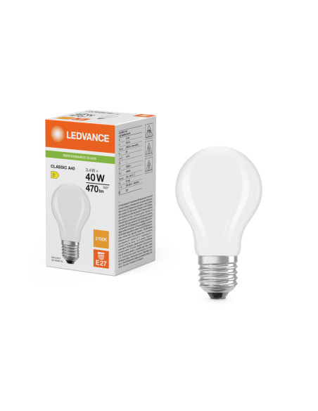 ŻARÓWKA LED P CLA40 3,4W 2700K ciepła biała E27 FIL FR 470LM 