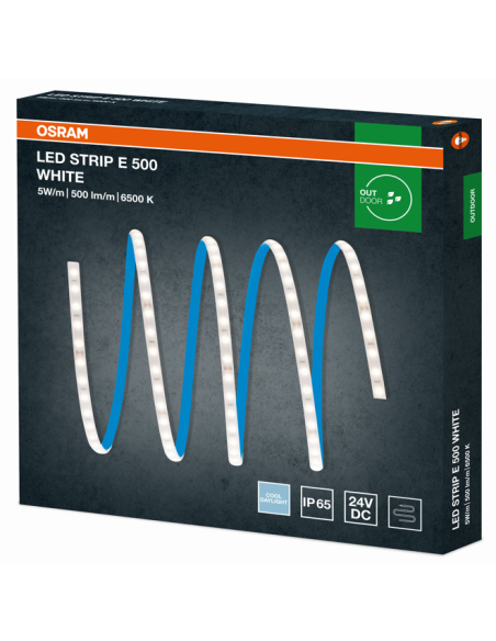 TAŚMA LS E-500/865/5 6500K zimna biała 25W 24V 2500LM LED STRIP ECO IP65 PASEK LED 