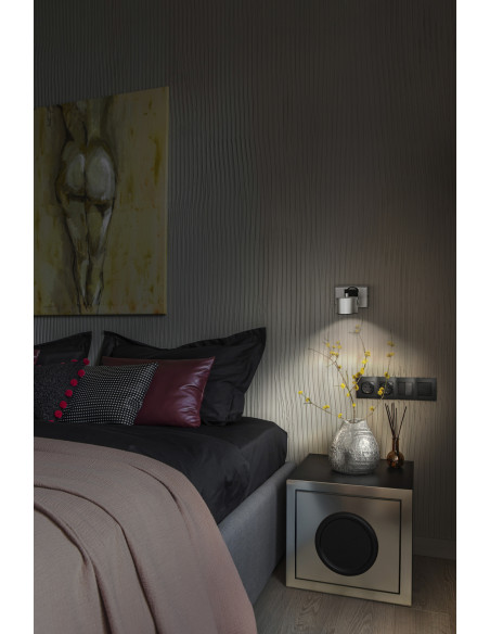 KINKIET LED DECOR SPOT JUPITER 130MM 5.8W 3000K ciepła biała SILVER 1 SPOT 