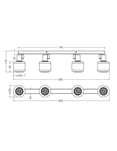 LAMPA NATYNKOWA DECOR SPOT FIREFLY DIM 4X2.8W 827 E14 BK 