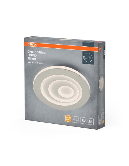 PLAFON LED ORBIS SPIRAL ROUND 365 38W 3000K ciepła biała WT 