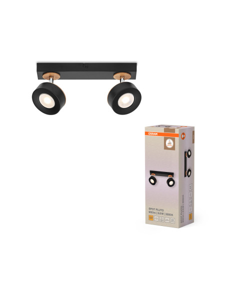 OPRAWA SUFITOWA LED DECOR SPOT PLUTO 2X4.8W 3000K ciepła biała BK 