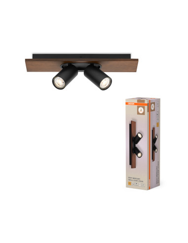OPRAWA SUFITOWA LED DECOR SPOT MERCURY DIM 2X3.4W 2700K ciepła biała GU10 BK 