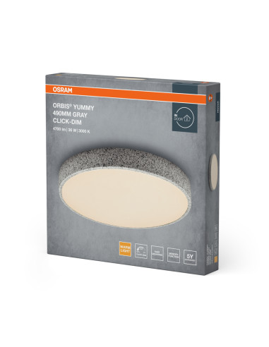 PLAFON LED ORBIS YUMMY 490MM 36W 830 CLICK DIM GR 