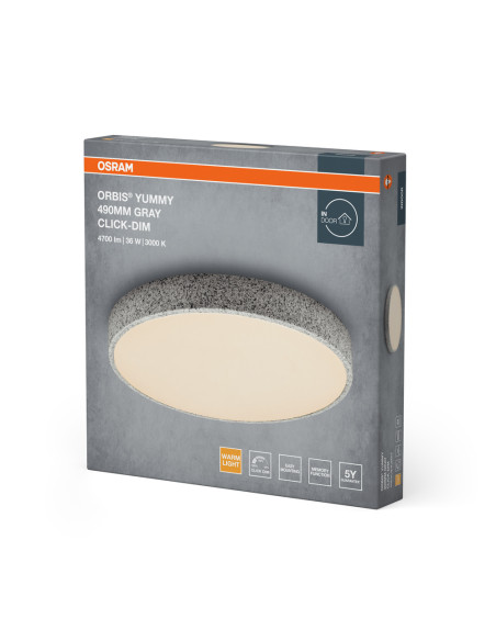 PLAFON LED ORBIS YUMMY 490MM 36W 830 CLICK DIM GR 