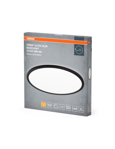 PLAFON LED ORBIS ULTRA SLIM 400 22W 3000K ciepła biała CLICK DIM BK 