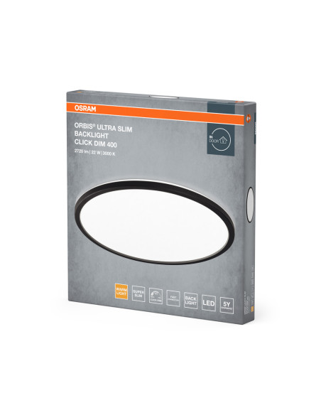 PLAFON LED ORBIS ULTRA SLIM 400 22W 3000K ciepła biała CLICK DIM BK 