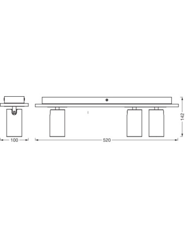 OPRAWA SUFITOWA LED DECOR SPOT MERCURY DIM 3X3.4W 2700K ciepła biała GU10 WT  