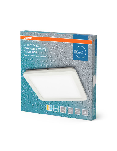 PLAFON ŁAZIENKOWY LED ORBIS DISC 30X30CM 22W CLICK CCT IP44 WHITE 