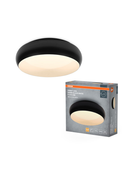 PLAFON LED ORBIS LIVIA 300MM 16W 3000K ciepła biała CLICK DIM BLACK AND WHITE 