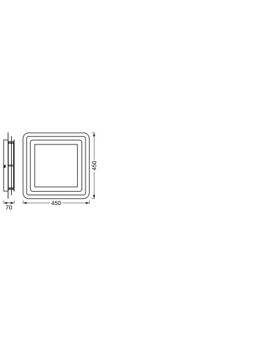 PLAFON LED ORBIS SPIRAL LAYER CL 450X450 26W 3000K ciepła biała WT 