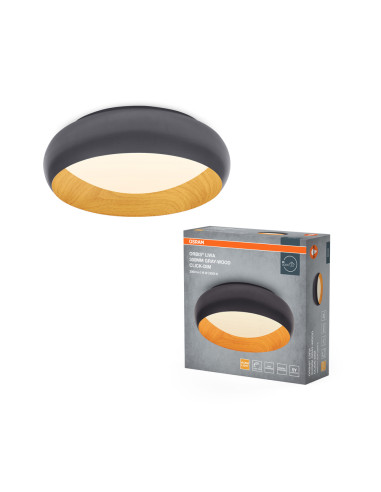 PLAFON LED ORBIS LIVIA 300MM 16W 3000K ciepła biała CLICK DIM GRAY AND WOOD DECOR 