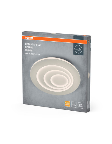 PLAFON LED ORBIS SPIRAL ROUND 685 63W 3000K ciepła biała WT 