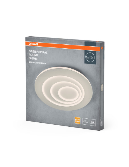 PLAFON LED ORBIS SPIRAL ROUND 685 63W 3000K ciepła biała WT 