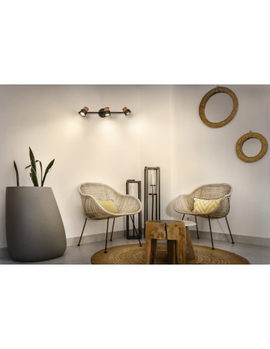 OPRAWA SUFITOWA LED DECOR SPOT CORK DIM 3X3.4W 2700K ciepła biała GU10 BK 