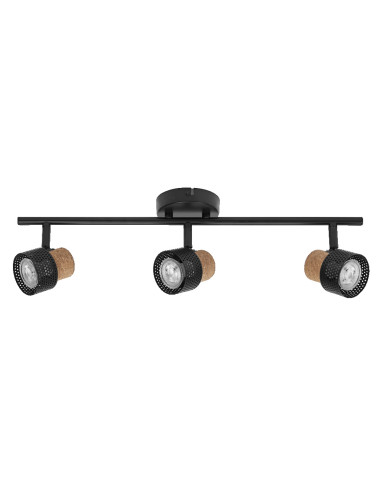 OPRAWA SUFITOWA LED DECOR SPOT CORK DIM 3X3.4W 2700K ciepła biała GU10 BK 