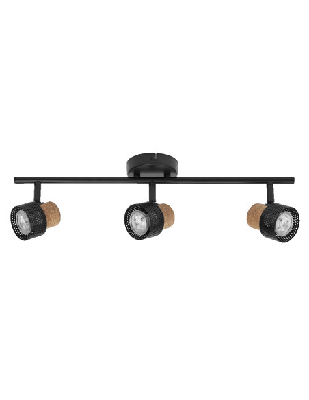 OPRAWA SUFITOWA LED DECOR SPOT CORK DIM 3X3.4W 2700K ciepła biała GU10 BK 