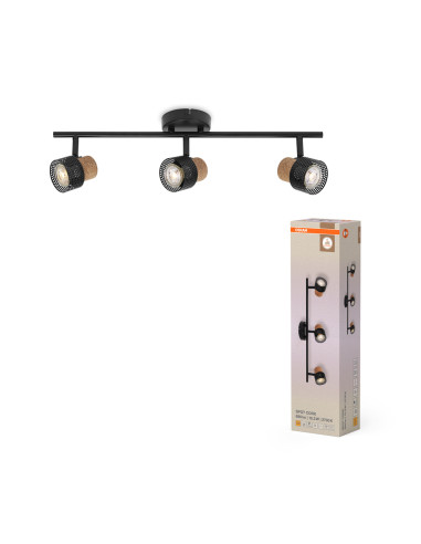 OPRAWA SUFITOWA LED DECOR SPOT CORK DIM 3X3.4W 2700K ciepła biała GU10 BK 