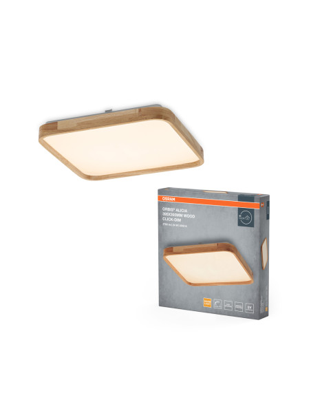 PLAFON LED ORBIS ALICIA 395X395MM 24W 3000K ciepła biała CLICK DIM WOOD DECOR 