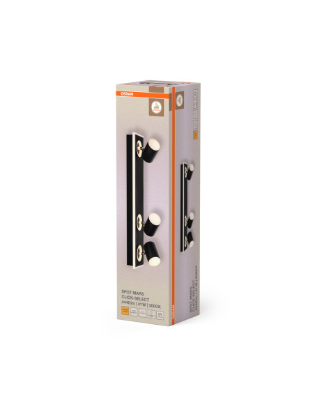 OPRAWA LED DECOR SPOT MARS 558MM 41W 3000K ciepła biała CLICK-SELECT BLACK 3 SPOT 