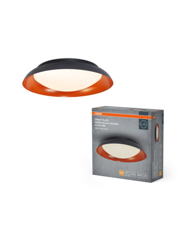 PLAFON LED ORBIS PLATE 430MM 35W 3000K ciepła biała CLICK DIM BLACK AND ORANGE 