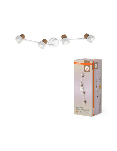 OPRAWA SUFITOWA LED DECOR SPOT CORK DIM 4X3.4W 2700K ciepła biała GU10 WH 