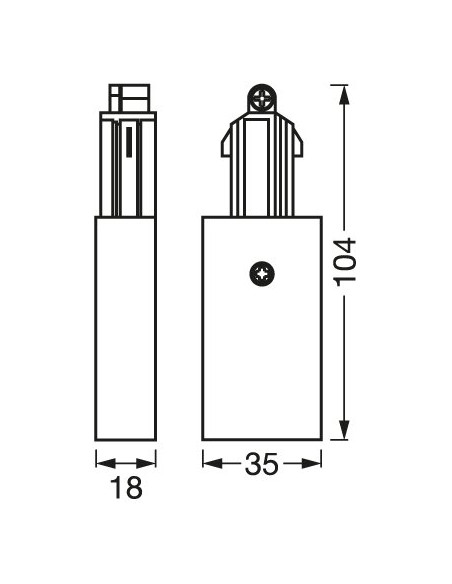 ŁĄCZNIK DO OPRAWY SZYNOWEJ TRACKLIGHT SUPPLY CONNECTOR WT 