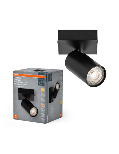 KINKIET LED SPOT OCTAGON DIM 1X3.4W 2700K ciepła biała GU10 BK 