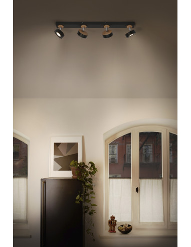 OPRAWA SUFITOWA LED DECOR SPOT PLUTO 4X4.8W 3000K ciepła biała BK 