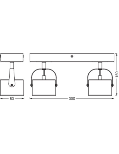 OPRAWA LED DECOR SPOT JUPITER 300MM 11.5W 3000K ciepła biała SILVER 2 SPOT 