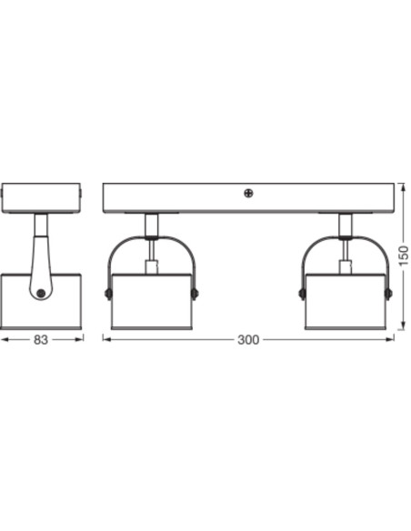 OPRAWA LED DECOR SPOT JUPITER 300MM 11.5W 3000K ciepła biała SILVER 2 SPOT 