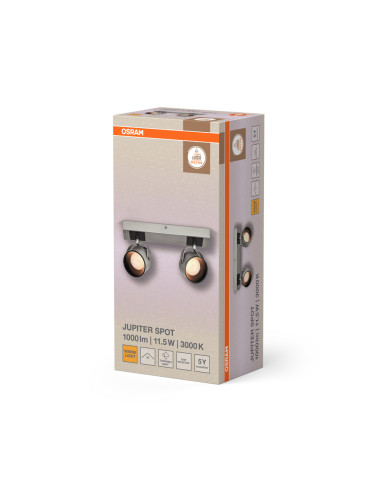 OPRAWA LED DECOR SPOT JUPITER 300MM 11.5W 3000K ciepła biała SILVER 2 SPOT 