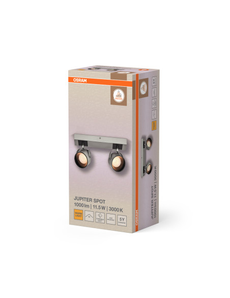 OPRAWA LED DECOR SPOT JUPITER 300MM 11.5W 3000K ciepła biała SILVER 2 SPOT 